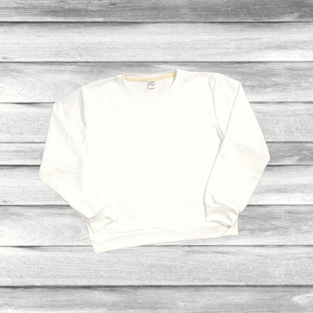 Youth-Blank 100% Polyester Sublimation Sweatshirts (SM, Med, & Large) Large / White